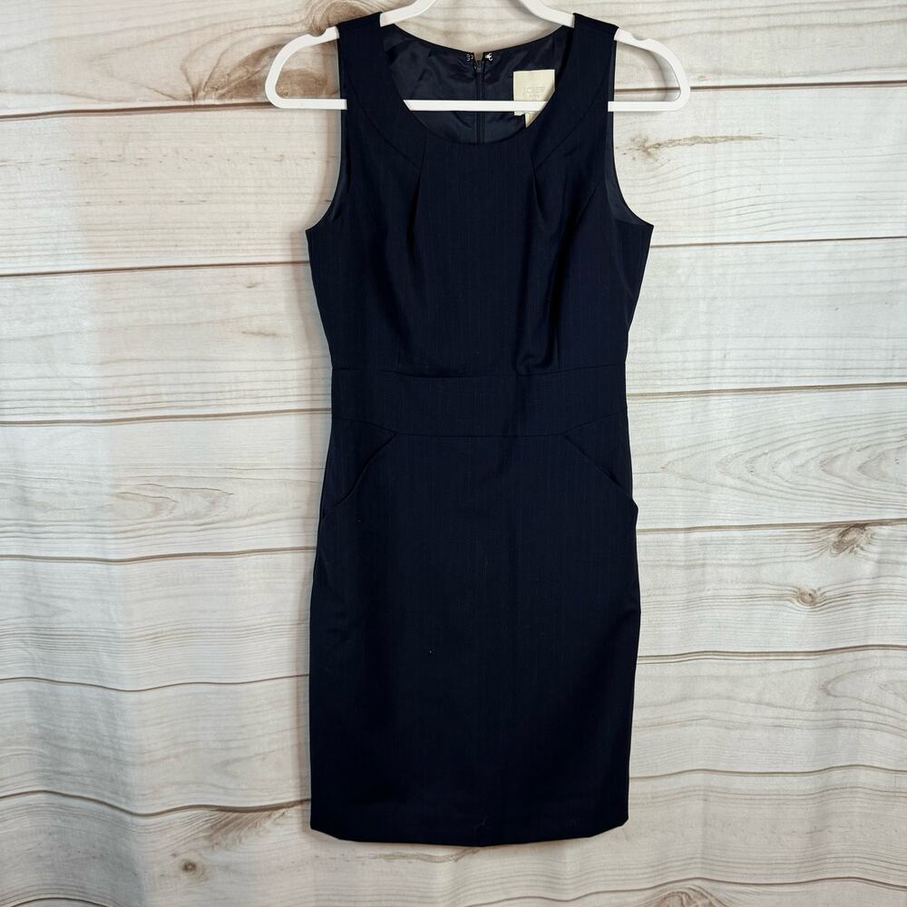 J.Crew Suiting Navy Blue Sleeveless Sheath Dress Size 2